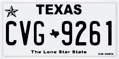 TX license plate CVG9261