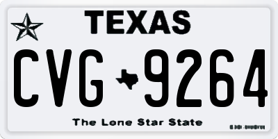 TX license plate CVG9264