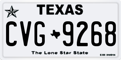 TX license plate CVG9268