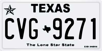 TX license plate CVG9271