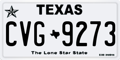 TX license plate CVG9273