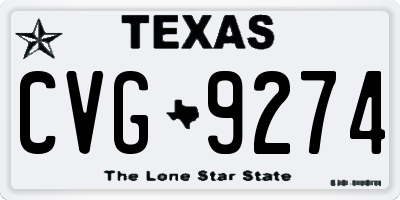 TX license plate CVG9274