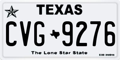 TX license plate CVG9276