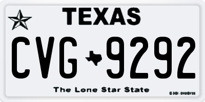 TX license plate CVG9292