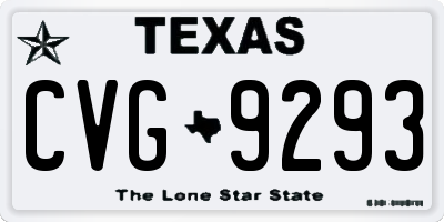 TX license plate CVG9293