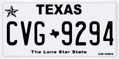 TX license plate CVG9294