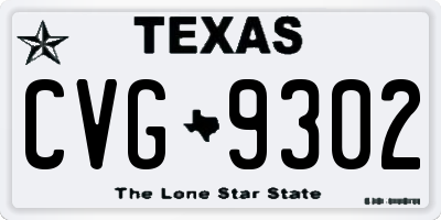 TX license plate CVG9302