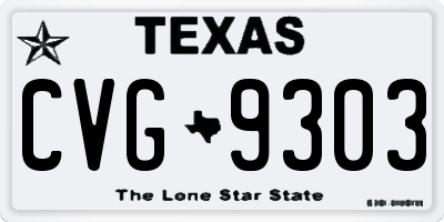 TX license plate CVG9303