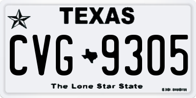 TX license plate CVG9305