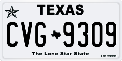 TX license plate CVG9309