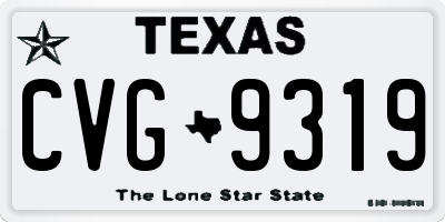 TX license plate CVG9319