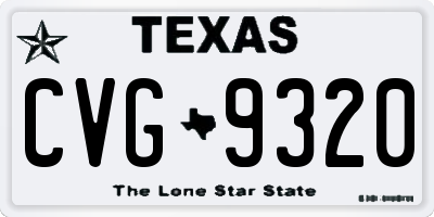 TX license plate CVG9320