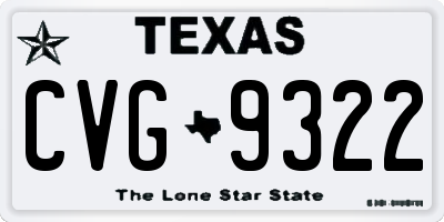 TX license plate CVG9322