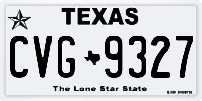 TX license plate CVG9327
