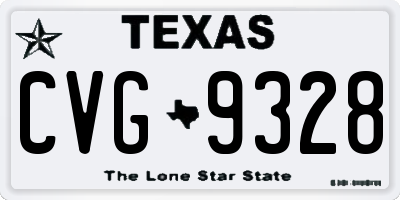 TX license plate CVG9328