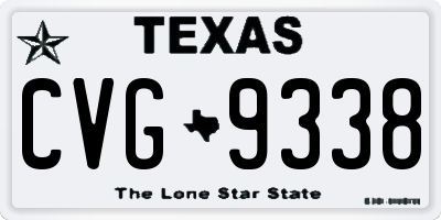 TX license plate CVG9338