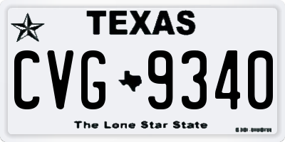 TX license plate CVG9340