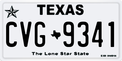 TX license plate CVG9341