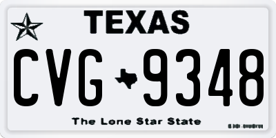 TX license plate CVG9348
