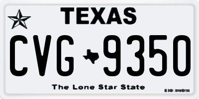 TX license plate CVG9350