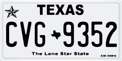 TX license plate CVG9352