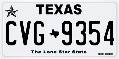 TX license plate CVG9354