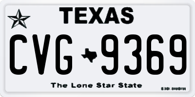 TX license plate CVG9369