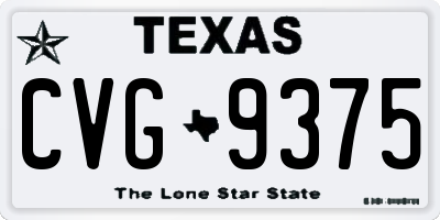 TX license plate CVG9375