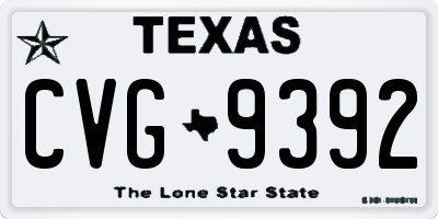 TX license plate CVG9392