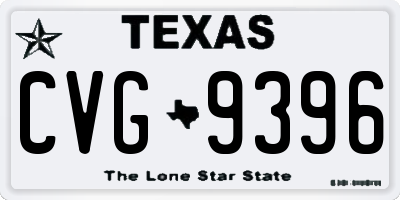 TX license plate CVG9396