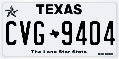 TX license plate CVG9404