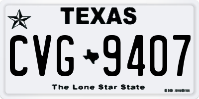 TX license plate CVG9407