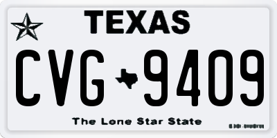 TX license plate CVG9409
