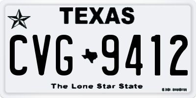 TX license plate CVG9412