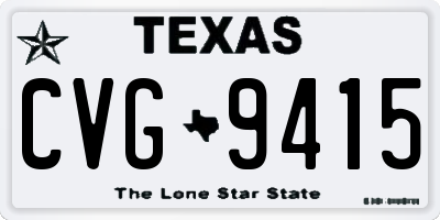 TX license plate CVG9415