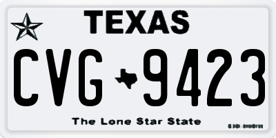 TX license plate CVG9423