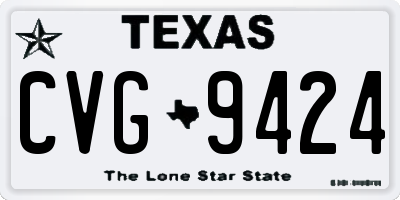 TX license plate CVG9424