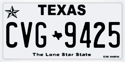 TX license plate CVG9425