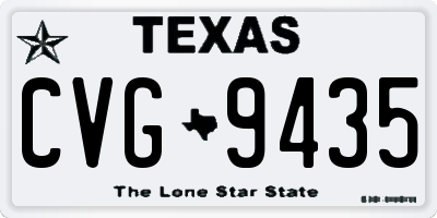 TX license plate CVG9435