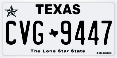 TX license plate CVG9447