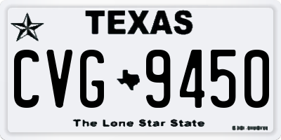 TX license plate CVG9450
