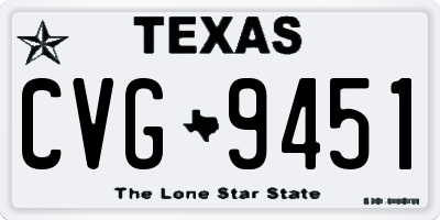 TX license plate CVG9451
