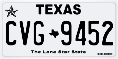 TX license plate CVG9452