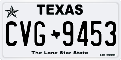 TX license plate CVG9453