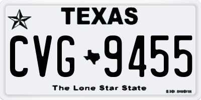 TX license plate CVG9455