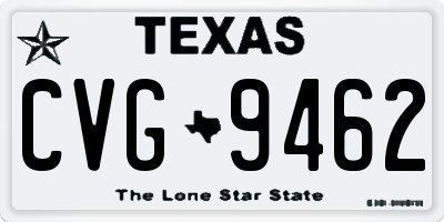 TX license plate CVG9462