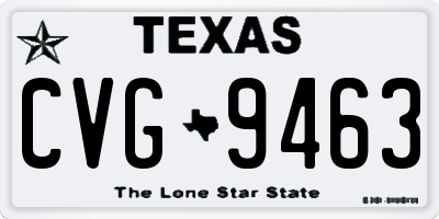 TX license plate CVG9463