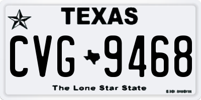 TX license plate CVG9468