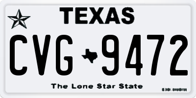 TX license plate CVG9472
