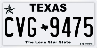 TX license plate CVG9475